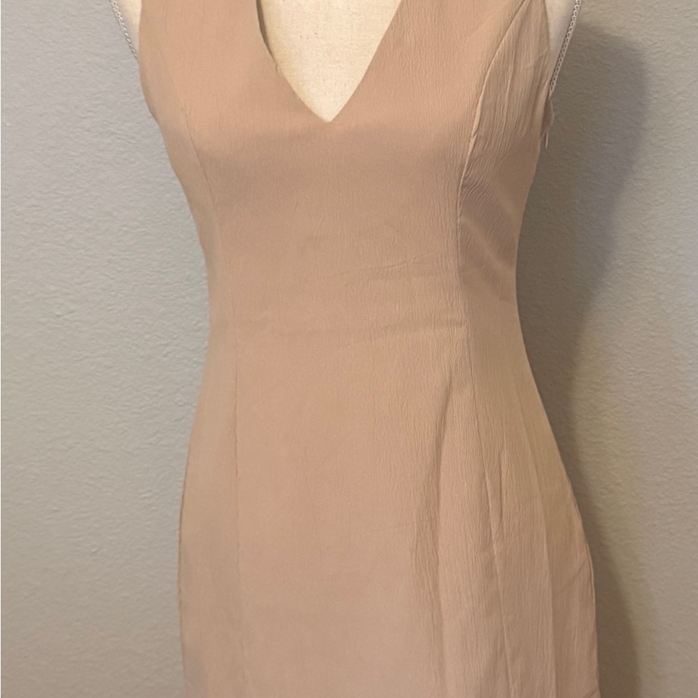 Beige Sleeveless Dress
